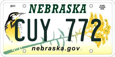 NE license plate CUY772