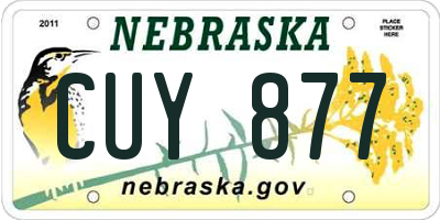 NE license plate CUY877