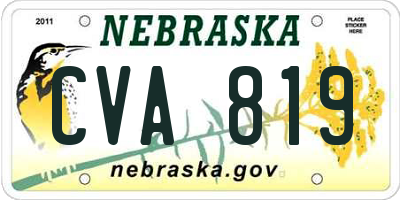 NE license plate CVA819