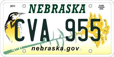 NE license plate CVA955