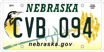 NE license plate CVB094