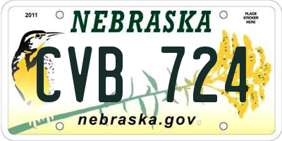 NE license plate CVB724