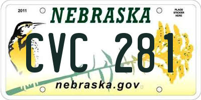 NE license plate CVC281