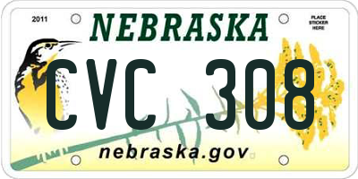 NE license plate CVC308