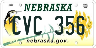 NE license plate CVC356