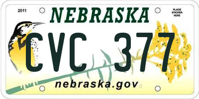 NE license plate CVC377