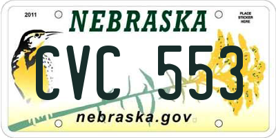 NE license plate CVC553