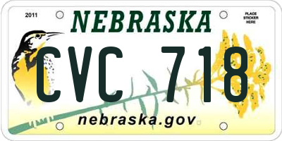 NE license plate CVC718