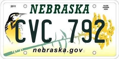 NE license plate CVC792