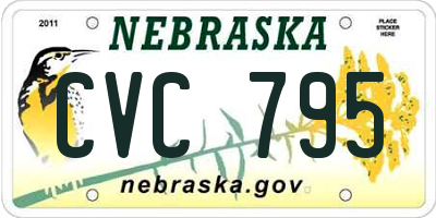 NE license plate CVC795