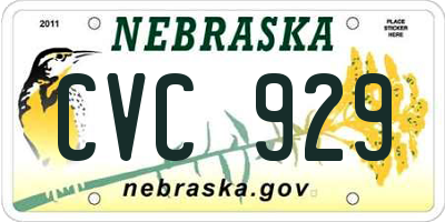 NE license plate CVC929