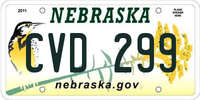 NE license plate CVD299
