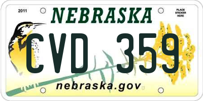 NE license plate CVD359