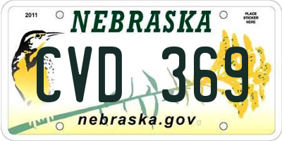 NE license plate CVD369
