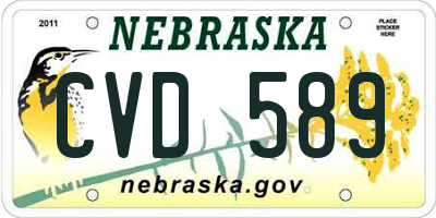 NE license plate CVD589