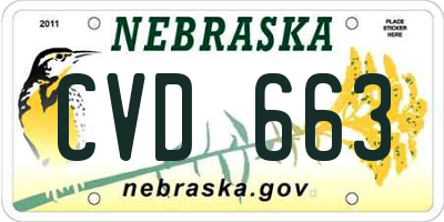 NE license plate CVD663
