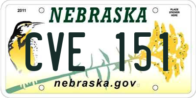 NE license plate CVE151
