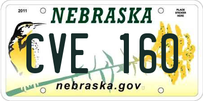 NE license plate CVE160