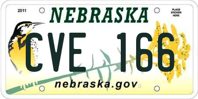 NE license plate CVE166