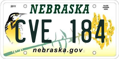 NE license plate CVE184