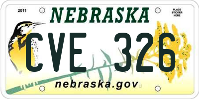 NE license plate CVE326