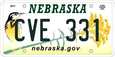 NE license plate CVE331
