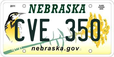 NE license plate CVE350