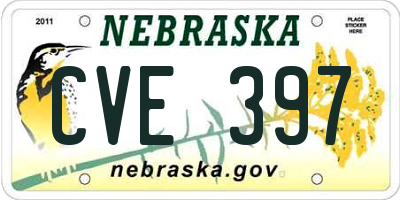 NE license plate CVE397