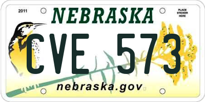 NE license plate CVE573