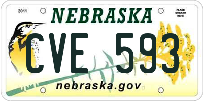 NE license plate CVE593