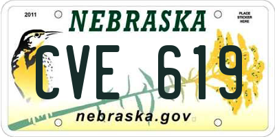 NE license plate CVE619