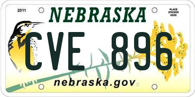 NE license plate CVE896