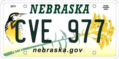 NE license plate CVE977