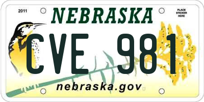 NE license plate CVE981
