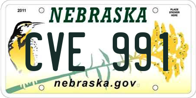 NE license plate CVE991