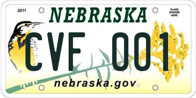 NE license plate CVF001