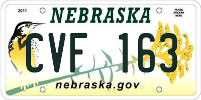NE license plate CVF163