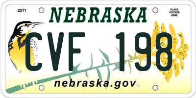 NE license plate CVF198
