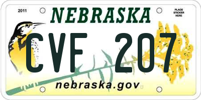 NE license plate CVF207