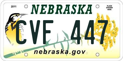 NE license plate CVF447