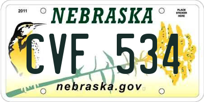 NE license plate CVF534