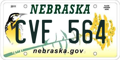 NE license plate CVF564