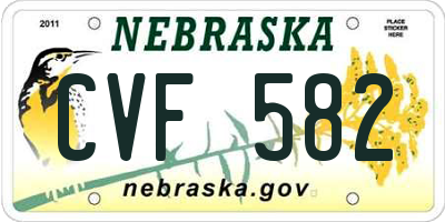 NE license plate CVF582