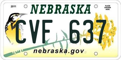 NE license plate CVF637