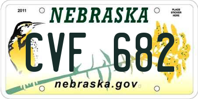 NE license plate CVF682