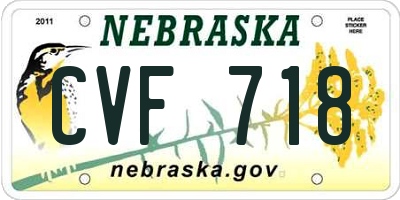 NE license plate CVF718