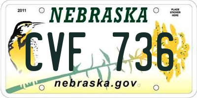 NE license plate CVF736