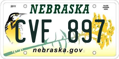 NE license plate CVF897