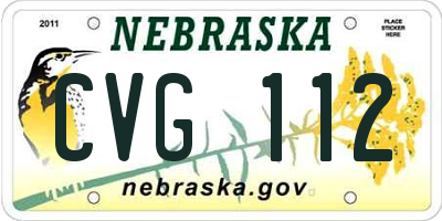 NE license plate CVG112