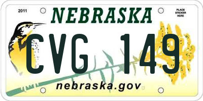 NE license plate CVG149
